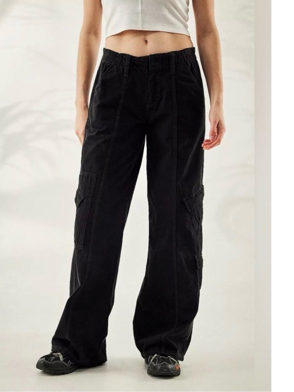 BDG Urban Outfitters Y2K Corduroy Cargo Pants Black Medium